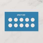 Blue Custom Small Business Cafe Loyalty Punch Card 名刺 (裏面)