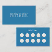 Blue Custom Small Business Cafe Loyalty Punch Card 名刺 (正面/裏面)