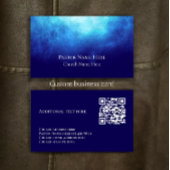 Blue Custom Text Christian Church Pastor QR Code  名刺