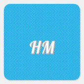 Blue customize initial simple スクエアシール (正面)