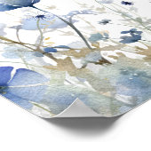 Blue Cute Baby In Bloom Wildflower Welcome Poster ポスター (角)