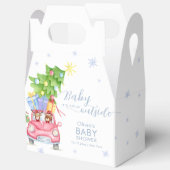 Blue Cute Cold Outside Reindeer Bear Baby Shower  フェイバーボックス (見開き)