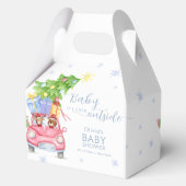 Blue Cute Cold Outside Reindeer Bear Baby Shower  フェイバーボックス (裏面)