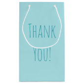 Blue Cute Monkey Baby Boy Announcement 2 スモールペーパーバッグ (裏面)