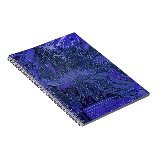 Blue Cyber Circuit Board Tech Electronics ノートブック (右側)