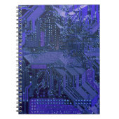 Blue Cyber Circuit Board Tech Electronics ノートブック (正面)