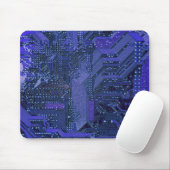 Blue Cyber Circuit Board Tech Electronics マウスパッド (マウス)