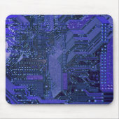 Blue Cyber Circuit Board Tech Electronics マウスパッド (正面)