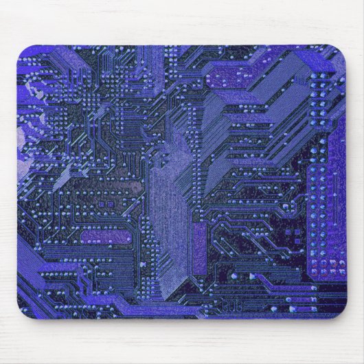 Blue Cyber Circuit Board Tech Electronics マウスパッド (正面)