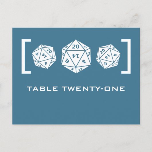 Blue D20サイコロゲーマーテーブル番号はがき ポストカード (正面)
