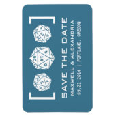 Blue D20サイコロゲーマー日付マグネットの保存 マグネット (縦)