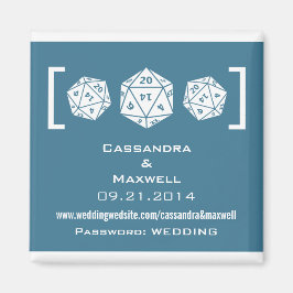 Blue D20サイコロゲーマー結婚ズInfo Magnet v2 マグネット