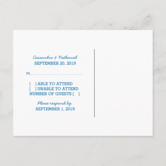 Blue D20サイコロ対応はがき インビテーションポストカード (裏面)