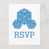 Blue D20サイコロ対応はがき インビテーションポストカード (正面)