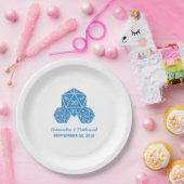 Blue D20サイコロ結婚の紙プレート ペーパープレート (パーティー)