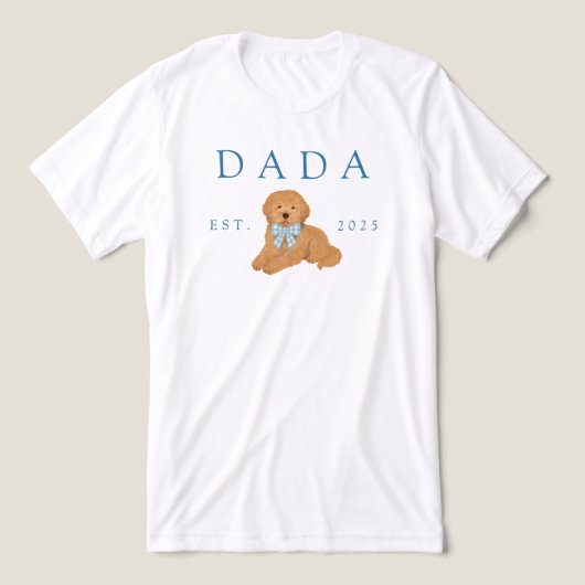 Blue Dada Golden Doodle Puppy Birthday トライブレンドＴシャツ (デザイン正面)