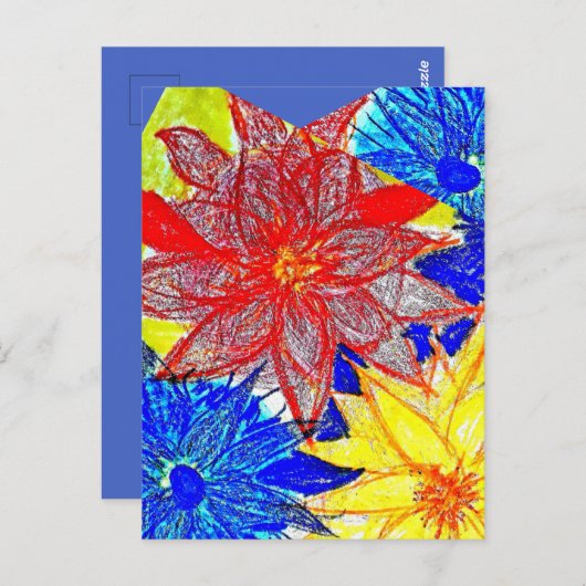 Blue Dahlia  ポストカード (正面/裏面)