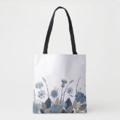 Blue Dahlias Cornflower トートバッグ (正面)