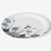 Blue Dahlias Cornflower ペーパープレート (アングル)