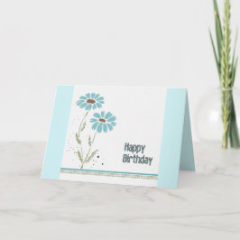 BLUE DAISIES BIRTHDAY CARD サンキューカード