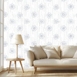 Blue Daisy Floral Aesthetic Cottagecore Design   壁紙
