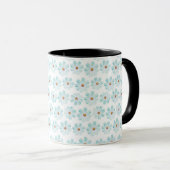 Blue Daisy Floral Pattern Mug マグカップ (正面右)