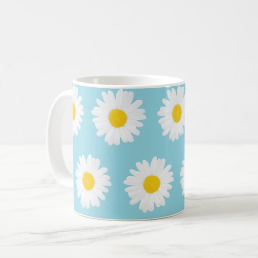 Blue Daisy Mug コーヒーマグカップ (正面左)