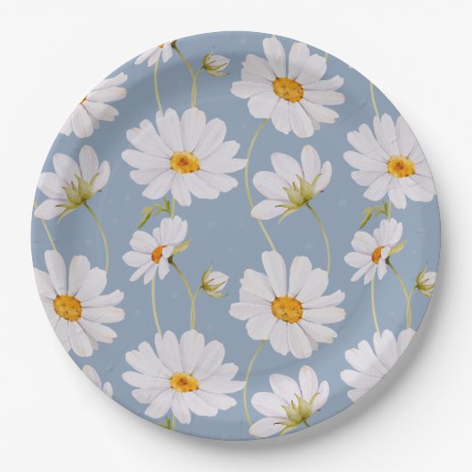 Blue Daisy Paper Plates ペーパープレート (正面)
