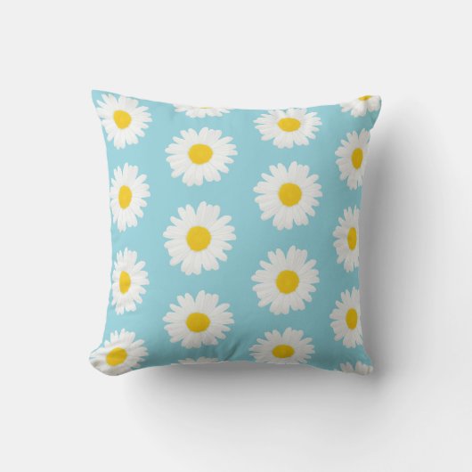 Blue Daisy Pillow クッション (正面)