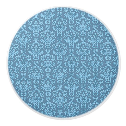 Blue Damask Pattern セラミックノブ (正面)