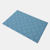 Blue Damask Pattern ドアマット (アングル)