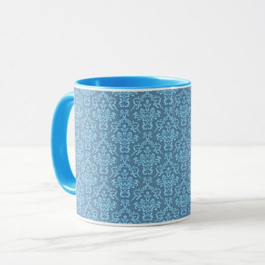 Blue Damask Pattern マグカップ (正面左)