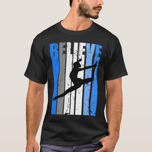 Blue Dance Team Believe Motivating Dancer Dancing  Tシャツ (正面)