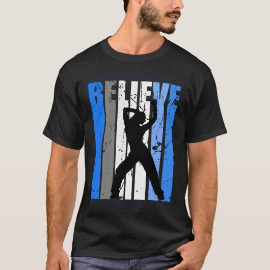 Blue Dance Team Dancing Dancer Believe Motivating  Tシャツ (正面)