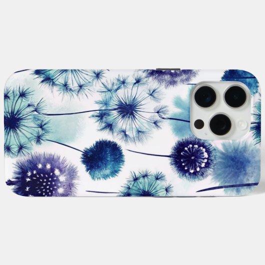 Blue Dandelion Watercolor Case-Mate iPhoneケース (裏面 (横))