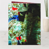 Blue dark texture Folded Greeting Card,Calm color カード (裏面)