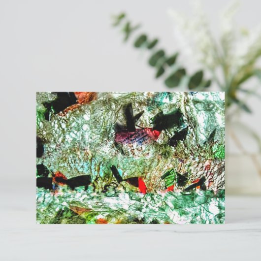 Blue darkness abstract invitation,Abstract blue In 招待状 (スタンド正面)