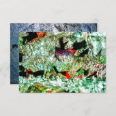 Blue darkness abstract invitation,Abstract blue In 招待状 (正面/裏面)