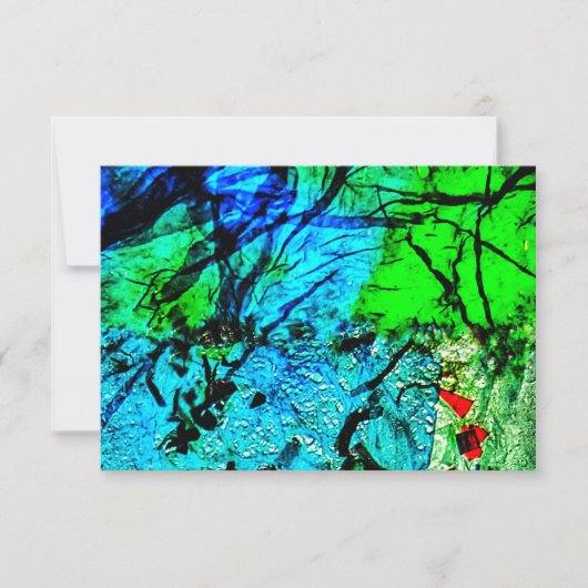 Blue darkness abstract invitation,Abstract blue In 招待状 (正面)