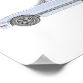 Blue Datsun 240Z鉛筆スタイルスケッチ値 ポスター (角)