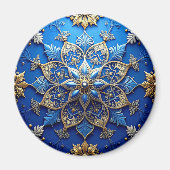 Blue Decorative Christmas Holiday Magnet マグネット (正面)