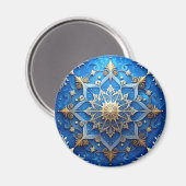 Blue Decorative Christmas Holiday Magnet マグネット (正面/裏面)