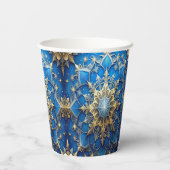 Blue Decorative Christmas Holiday Paper Cups 紙コップ (裏面)