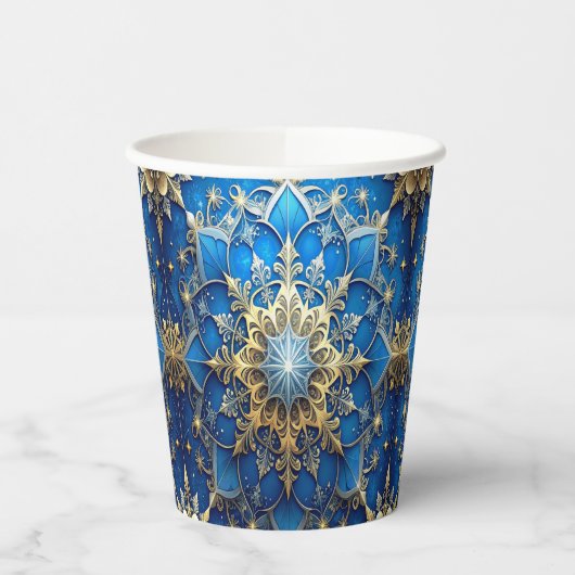Blue Decorative Christmas Holiday Paper Cups 紙コップ (左)