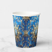 Blue Decorative Christmas Holiday Paper Cups 紙コップ (右)