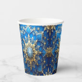 Blue Decorative Christmas Holiday Paper Cups 紙コップ (正面)