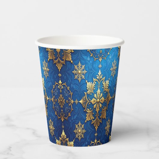 Blue Decorative Christmas Holiday Paper Cups 紙コップ (裏面)
