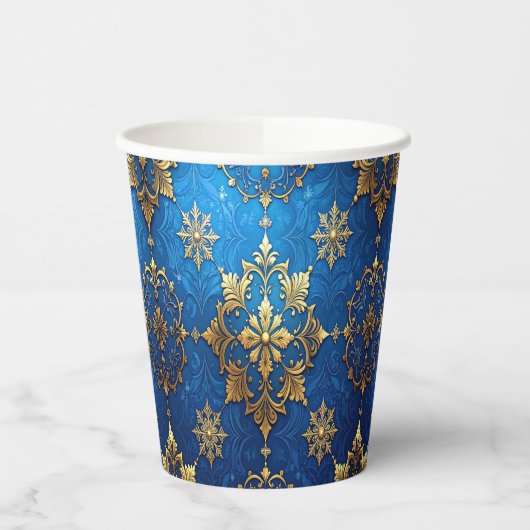 Blue Decorative Christmas Holiday Paper Cups 紙コップ (左)