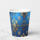 Blue Decorative Christmas Holiday Paper Cups 紙コップ (正面)