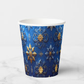 Blue Decorative Christmas Holiday Paper Cups 紙コップ (正面)